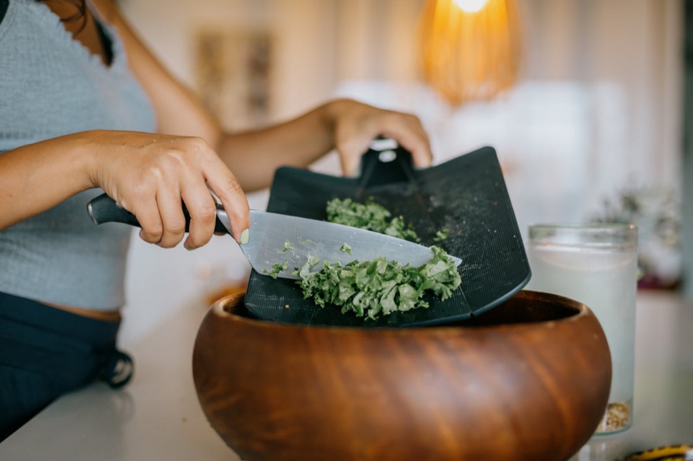 Fresh ingredients being prepared in the kitchen